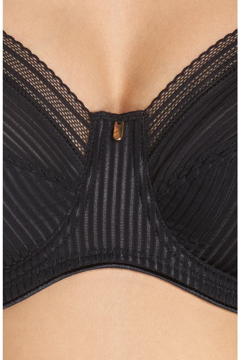 Fusion Underwire Side Support Bra, Alternate, color, BLACK