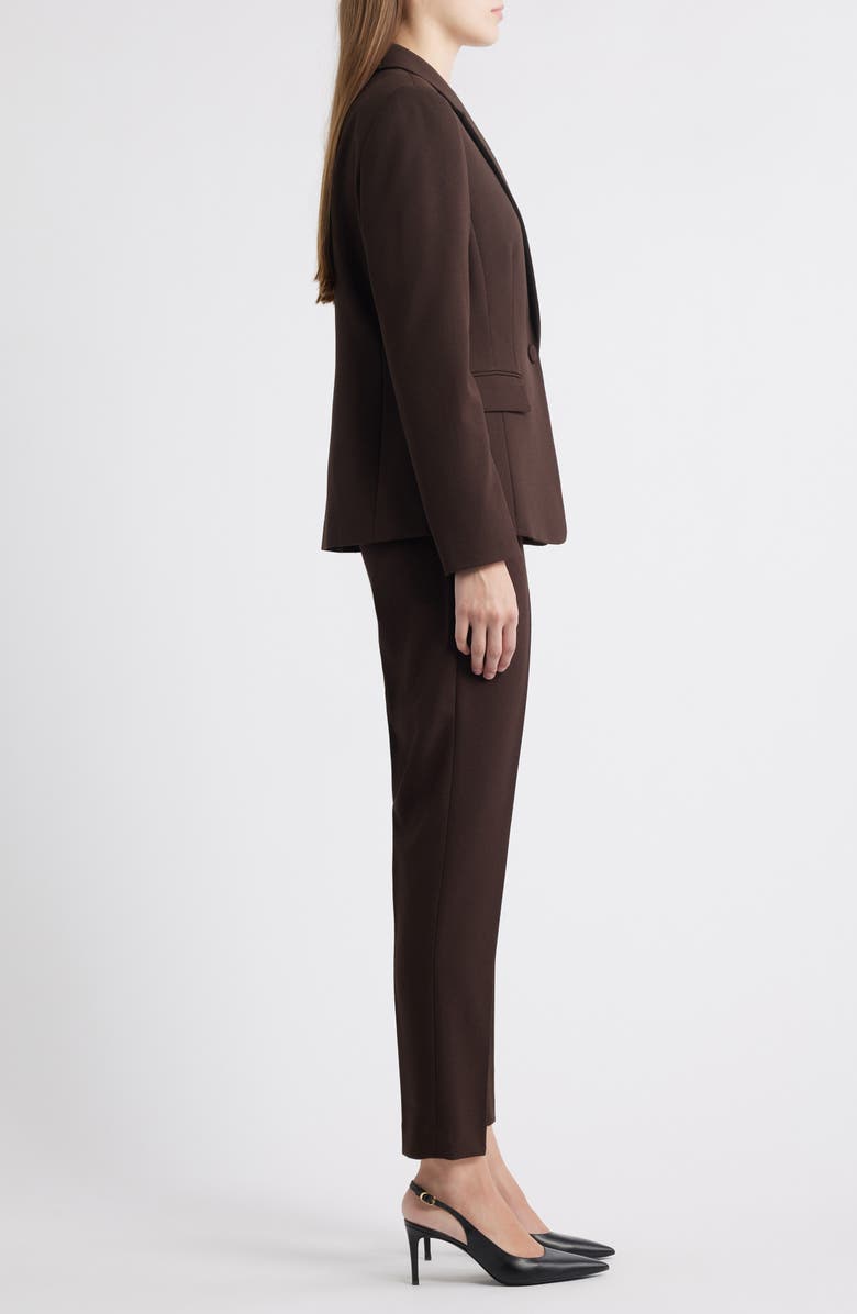Tahari ASL One-Button Crepe Jacket & Pants Set, Alternate, color, Espresso