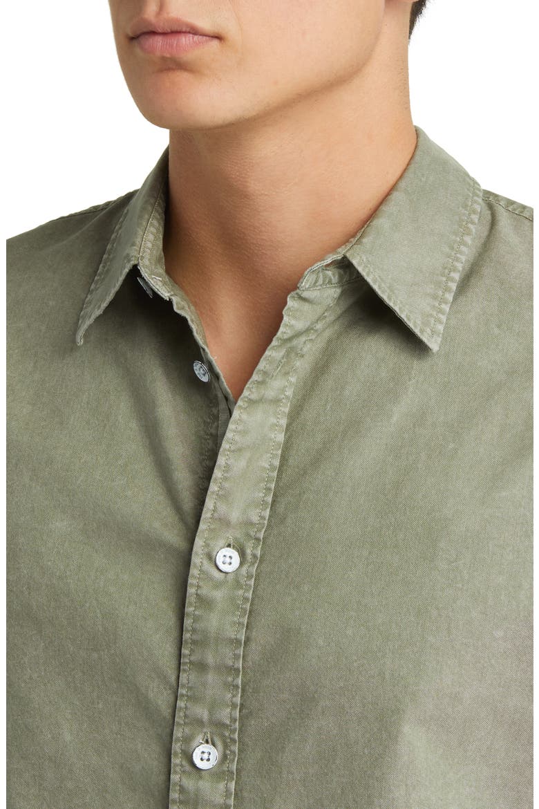 Fit 2 Solid Cotton Button-Up Shirt, Alternate, color, DARK MINT