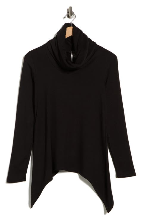 Cowl Turtleneck Asymmetric Sweater