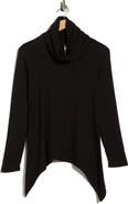 GO COUTURE Cowl Turtleneck Asymmetric Sweater