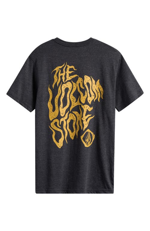 Volcom Kids' Wavy Cotton Blend Graphic T-shirt In Black