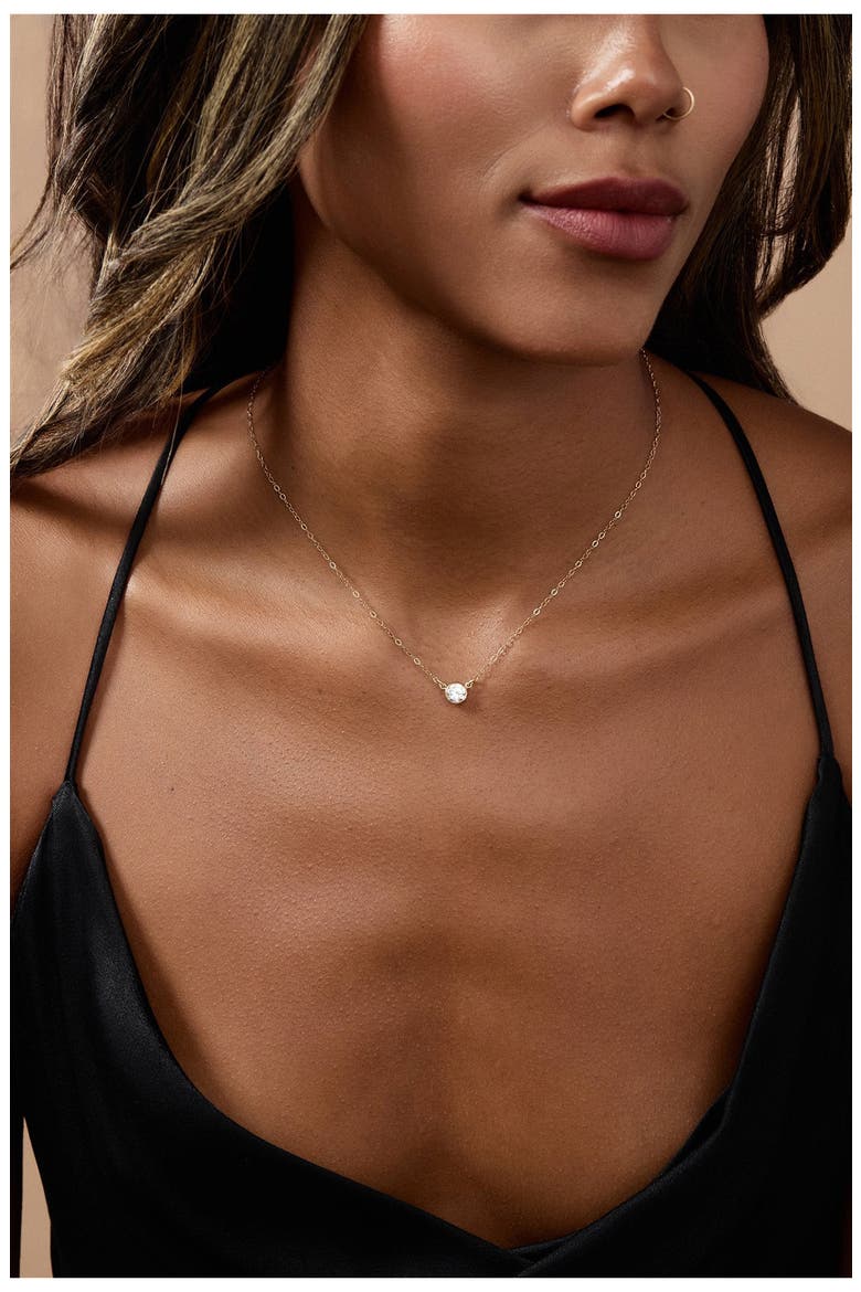 Blake Cubic Zirconia Pendant Necklace, Alternate, color, GOLD