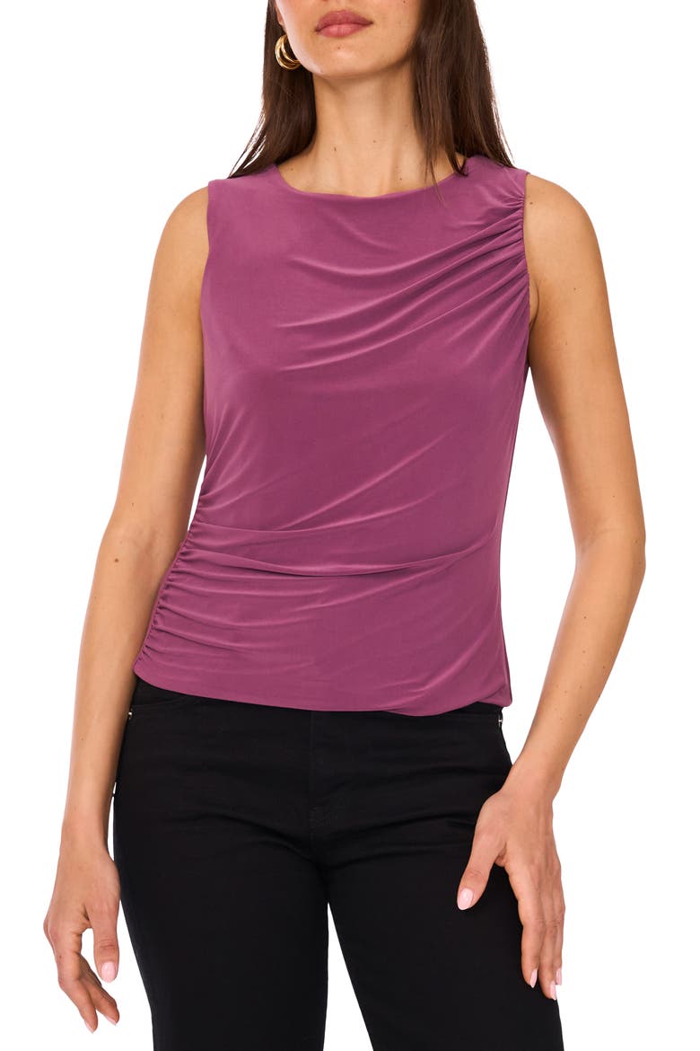 Ruched Sleeveless Top, Main, color, SWEET PLUM