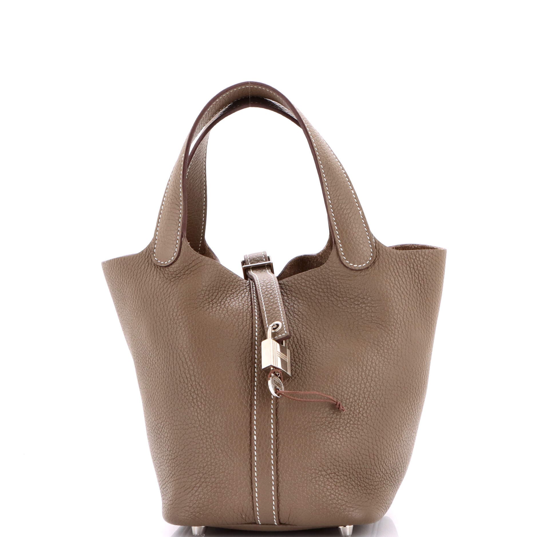 Pre-Owned Hermes Picotin Lock Bag Clemence PM, Main, color, Etoupe