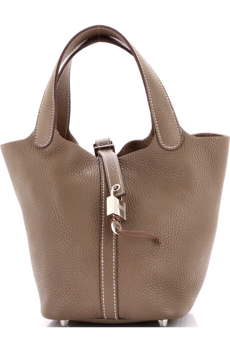 Pre-Owned Hermes Picotin Lock Bag Clemence PM, Main, color, Etoupe