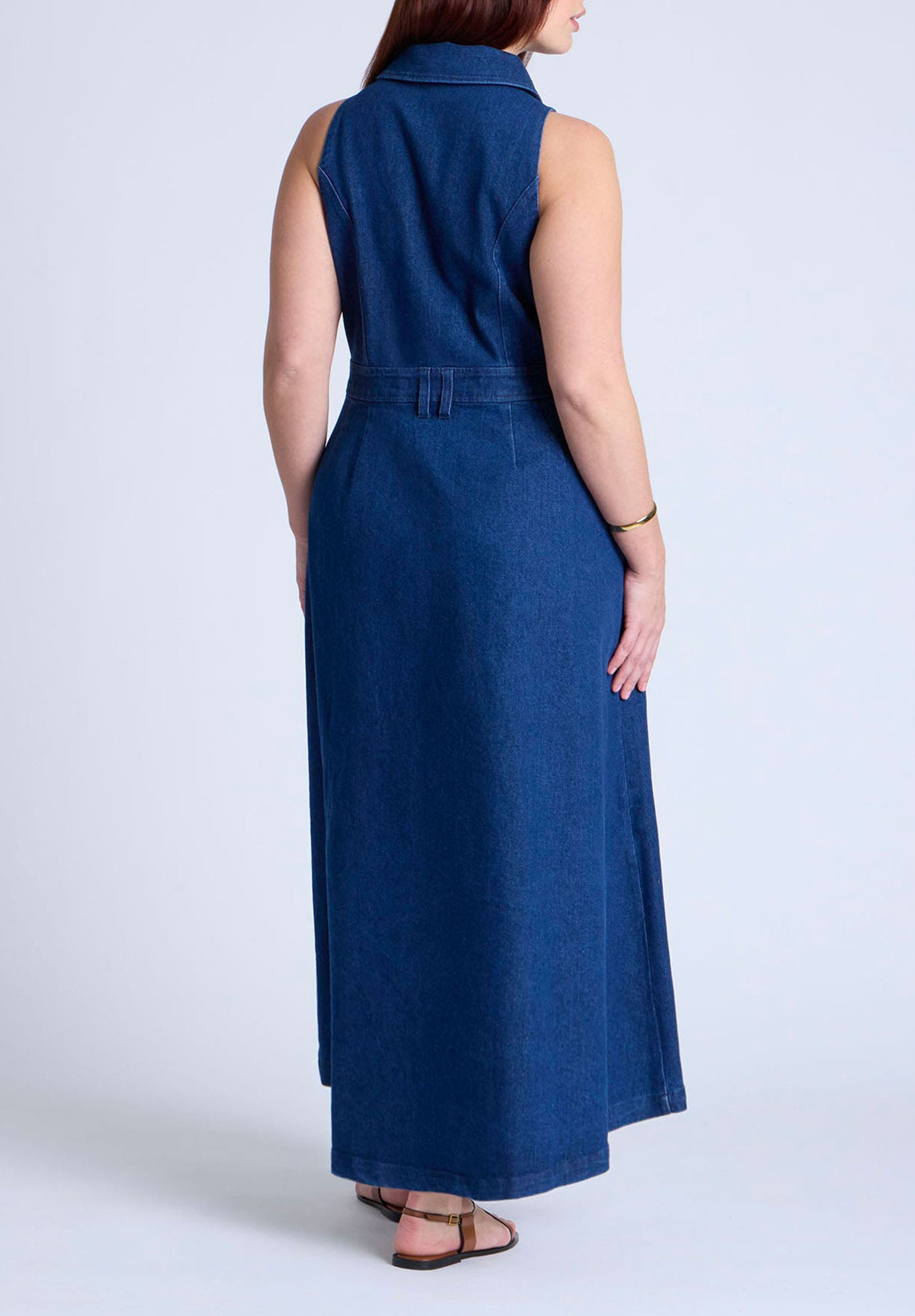 Sleeveless Denim Midi Dress - image 2