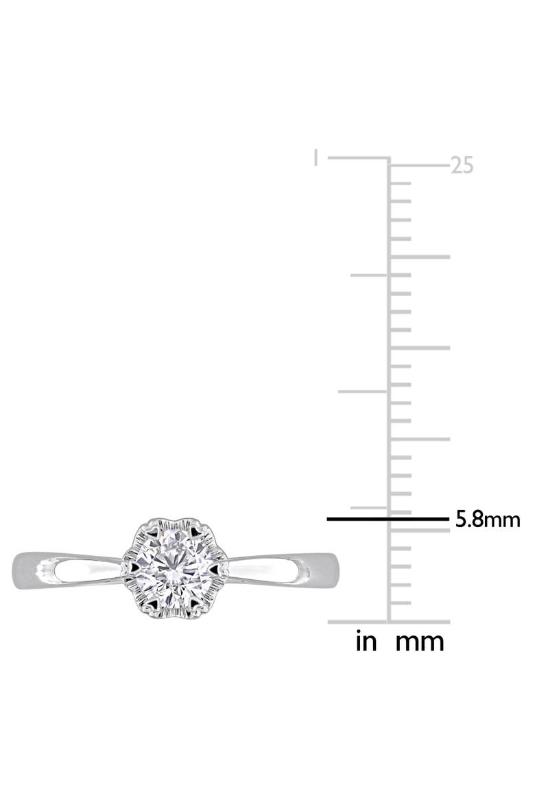 Lab-Grown Diamond Floral Solitaire Ring 14k, Alternate, color, White Gold