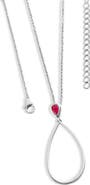 Lucy Quartermaine Long Petal Drop Necklace with Pear Cut Ruby