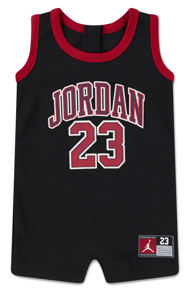 Jordan Jumpman 23 Jersey Romper, Main, color, Black
