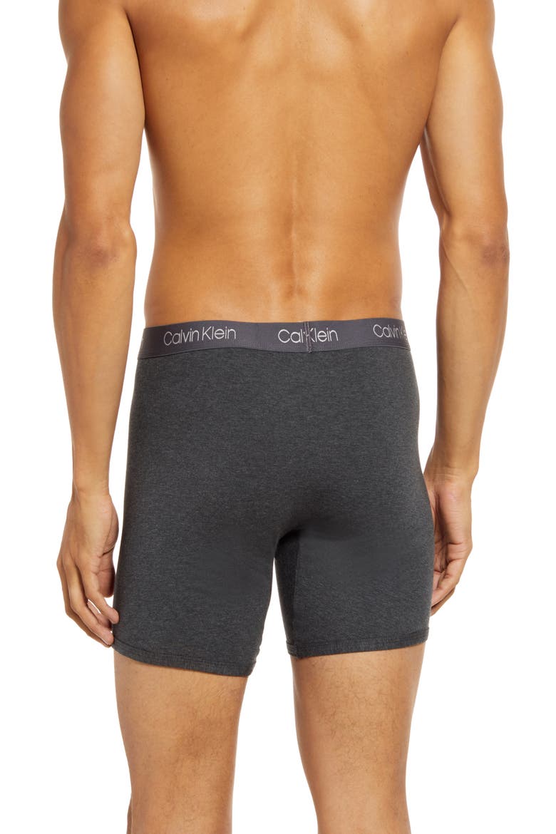 Luxe 3-Pack Stretch Pima Cotton Boxer Briefs, Alternate, color, GREY MULTI