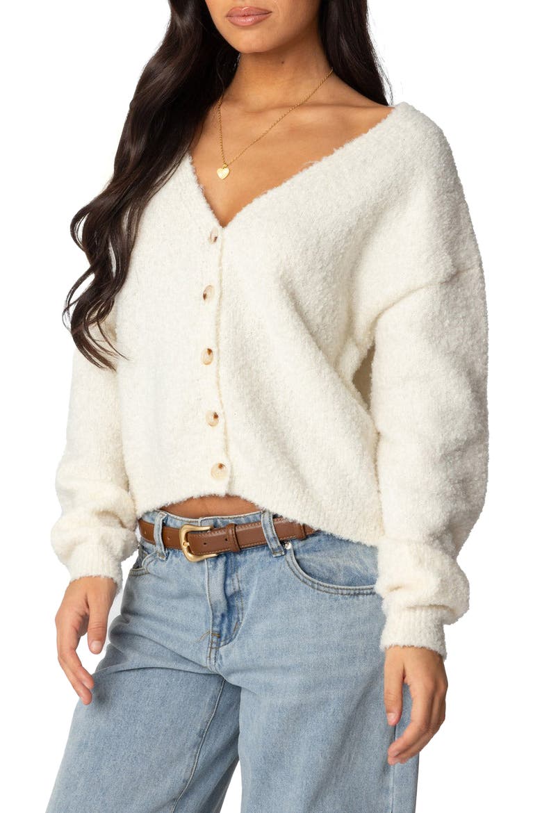 Jade Crop Cardigan, Alternate, color, CREAM
