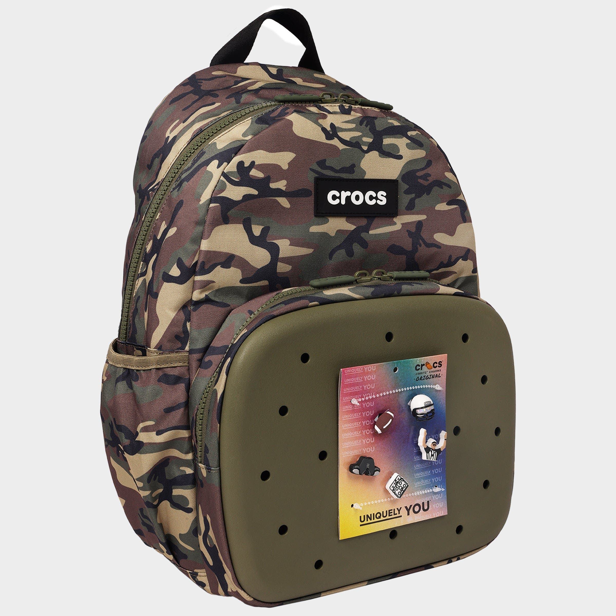 Back to School Backpack with EVA Front Pocket  Customizable Jibbitz Backpack Camo, Alternate, color, CAMO