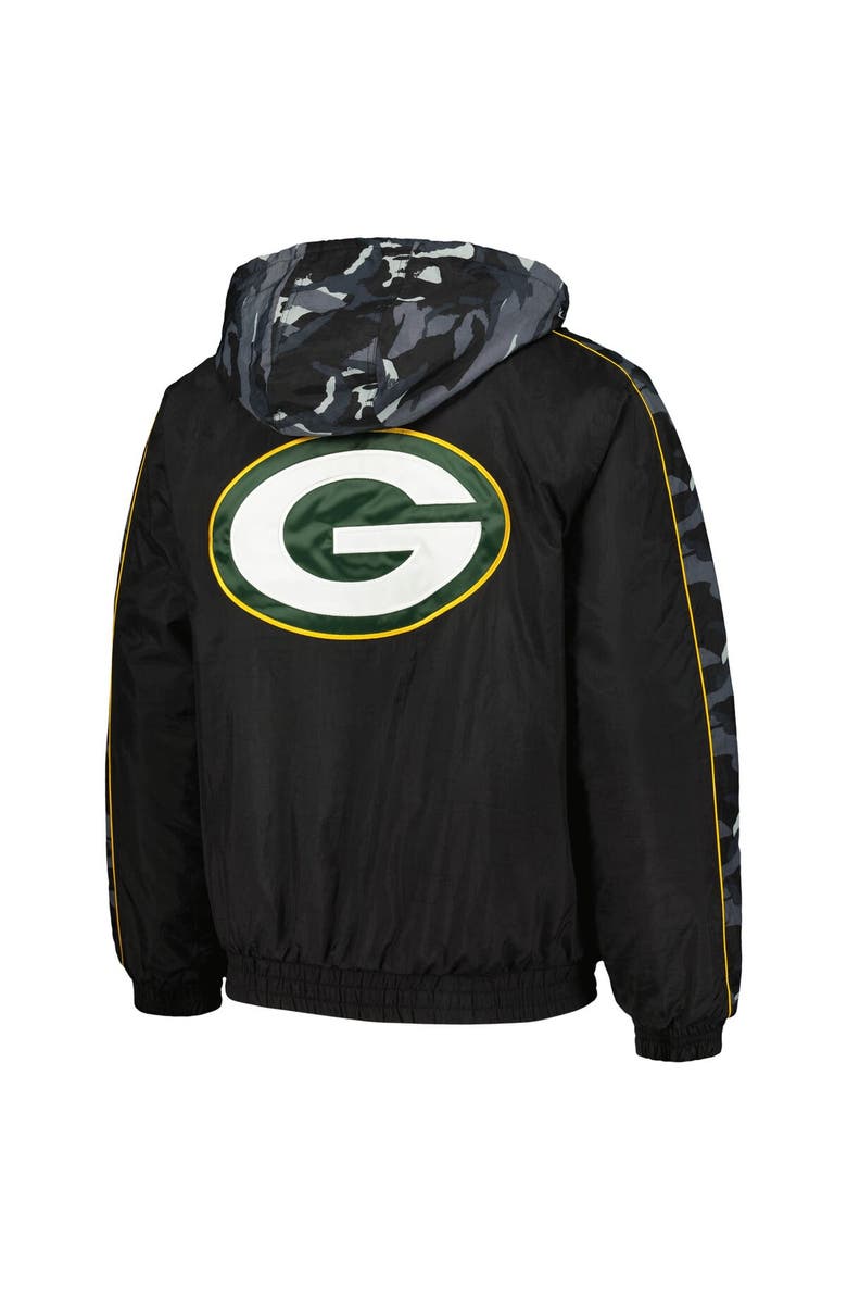STARTER Men's Starter Black Green Bay Packers Thursday Night Gridiron Full-Zip Hoodie, Alternate, color, Black