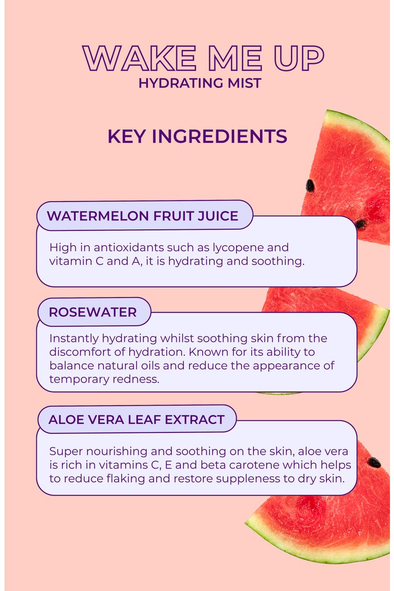 Wake Me Up Watermelon & Rose Hydrating Mist, Alternate, color, NO COLOR