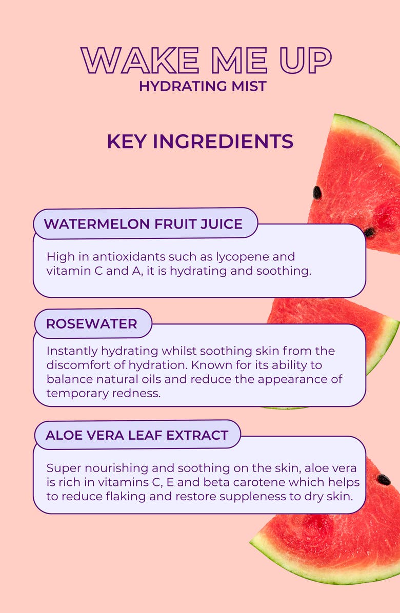 evre. Wake Me Up Watermelon & Rose Hydrating Mist, Alternate, color, 
