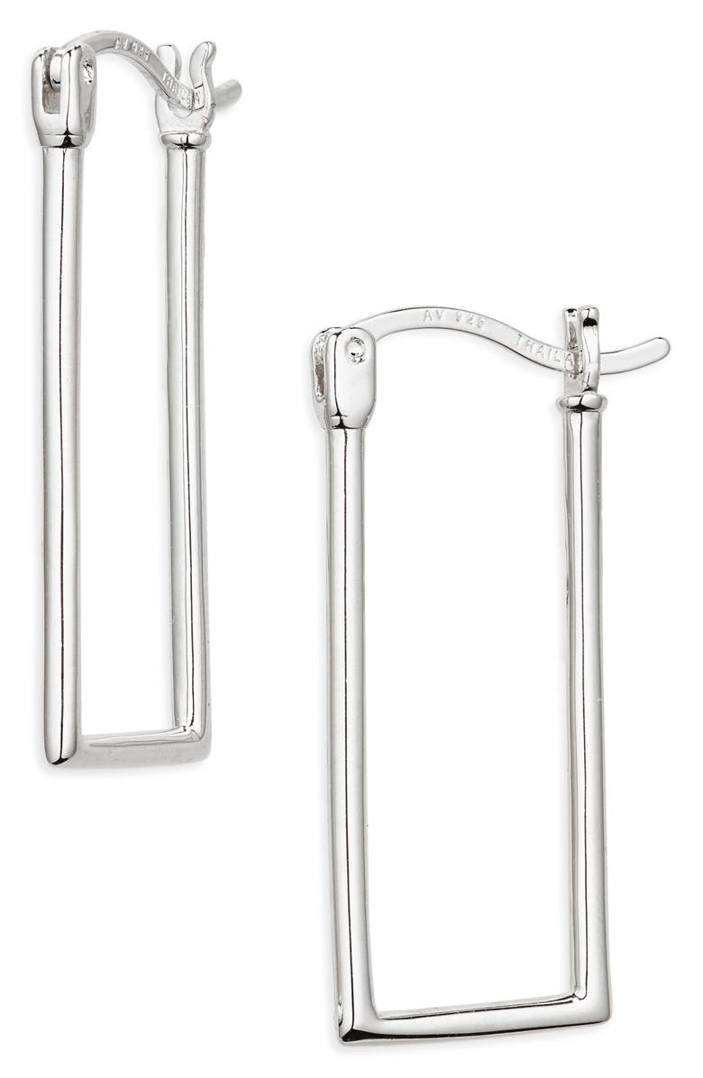 ARGENTO VIVO Rectangle Hoop Earrings, Main, color, 