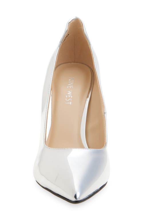Shop Nine West Edden Pointed Toe Pump In Silver
