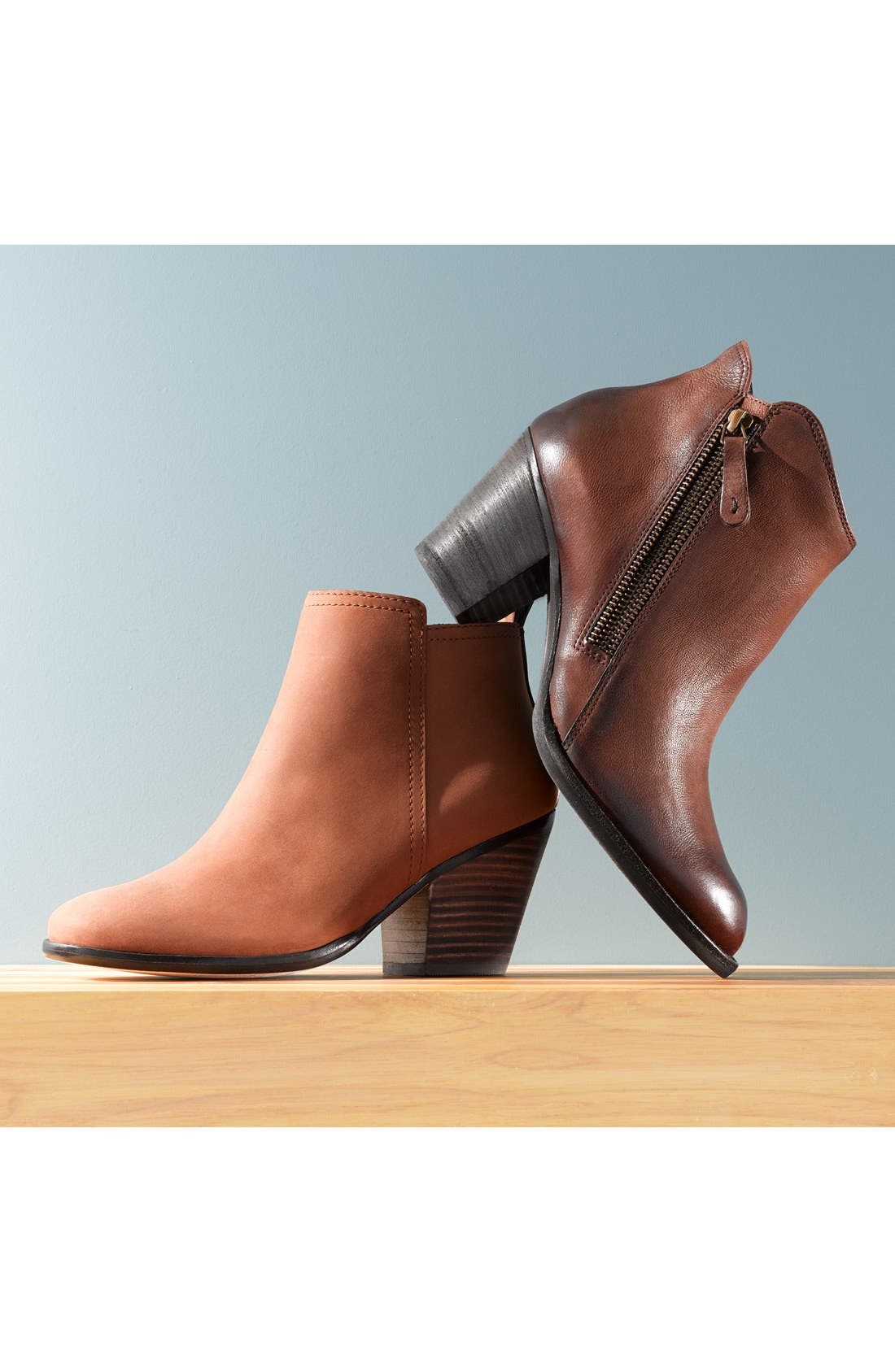 'Chesney' Round Toe Bootie, Alternate, color, COGNAC LEATHER