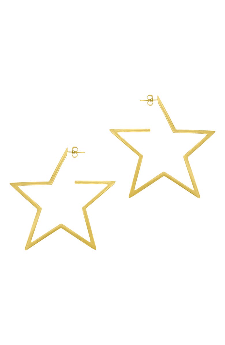 Adornia Star Hoop Earrings, Main, color, 
