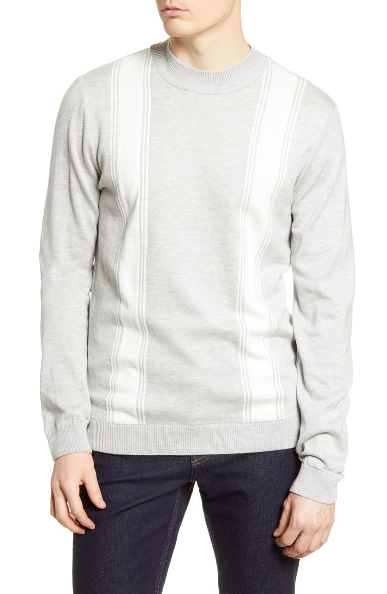 Topman Stripe Mock Neck Sweater, Main, color, 
