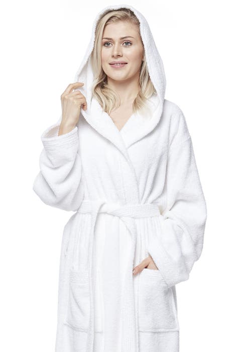 Arus Cotton Full Length Hooded Bathrobe In Multi