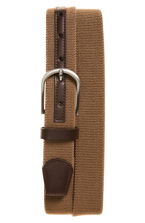 Koa Melange Stretch Woven Leather Belt