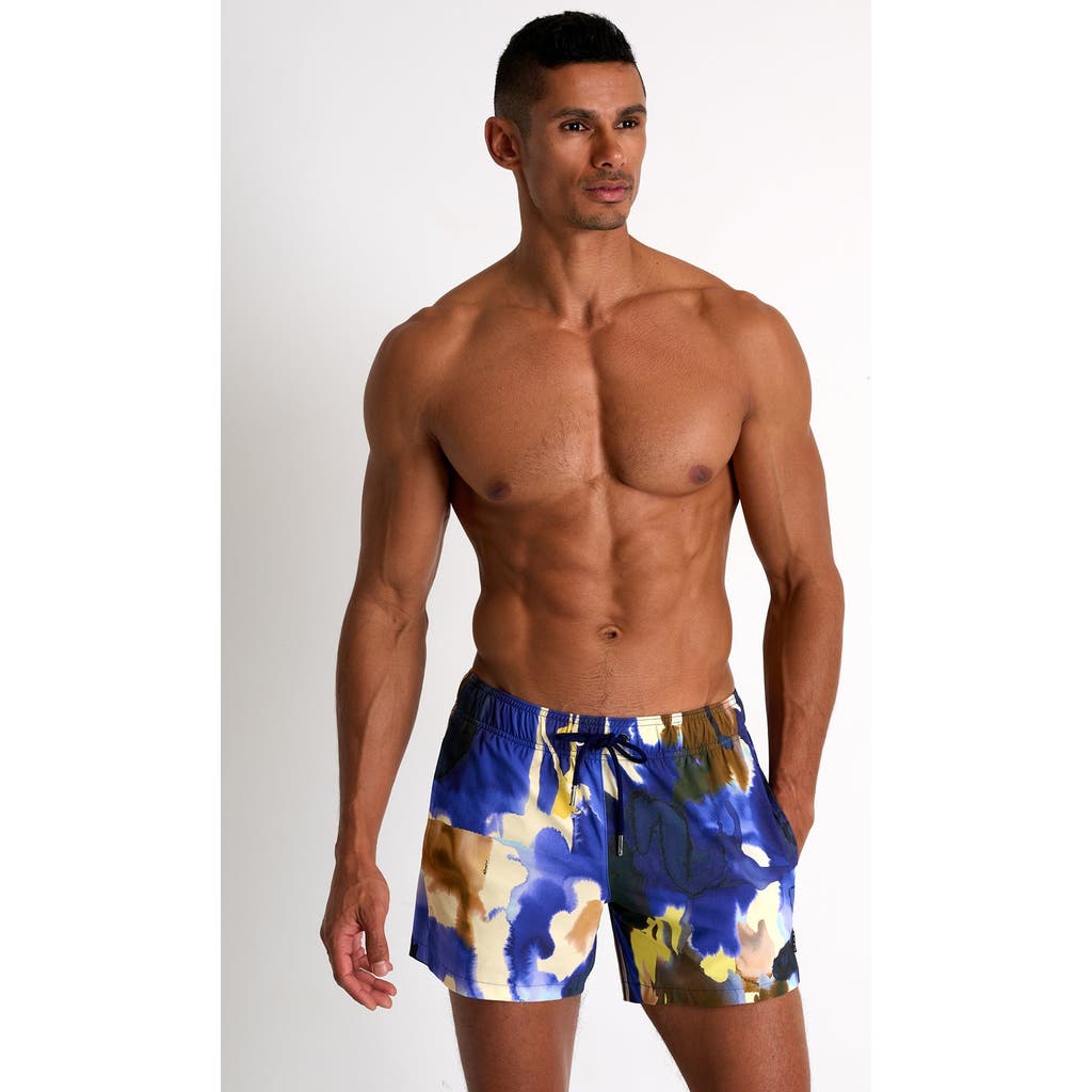 Shan Classic Fit Stretch Swim Trunks In Print