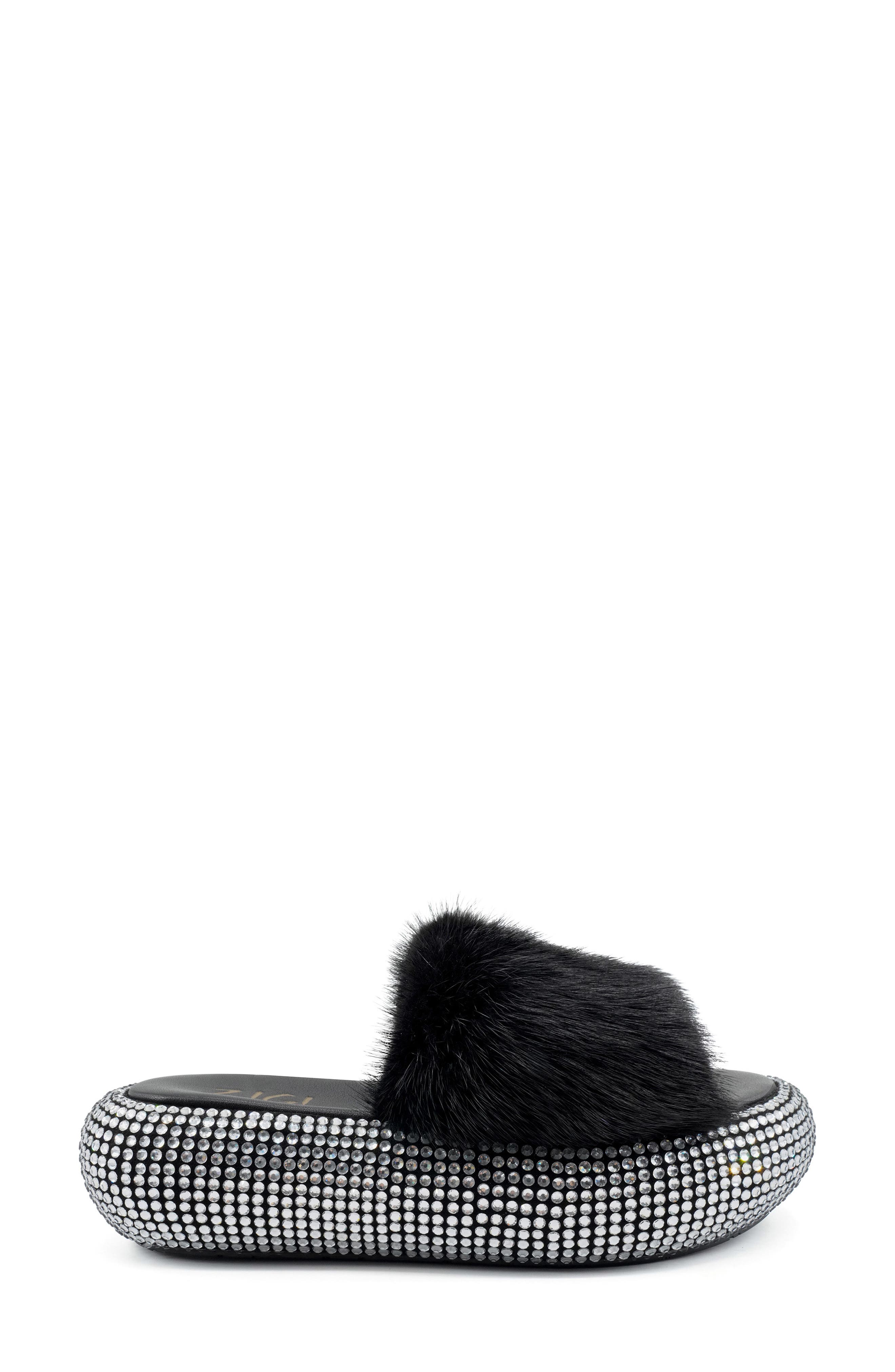 ZIGI Luxx Faux Fur Platform Sandal, Alternate, color, 