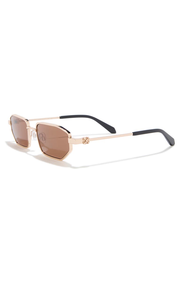 Off-White Loa 53mm Rectangular Sunglasses, Alternate, color, Gold Brown