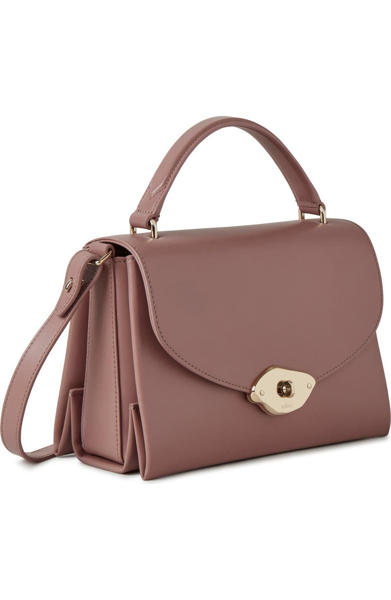 Mulberry Lana High Gloss Leather Top Handle Bag, Alternate, color, Autumn Rose