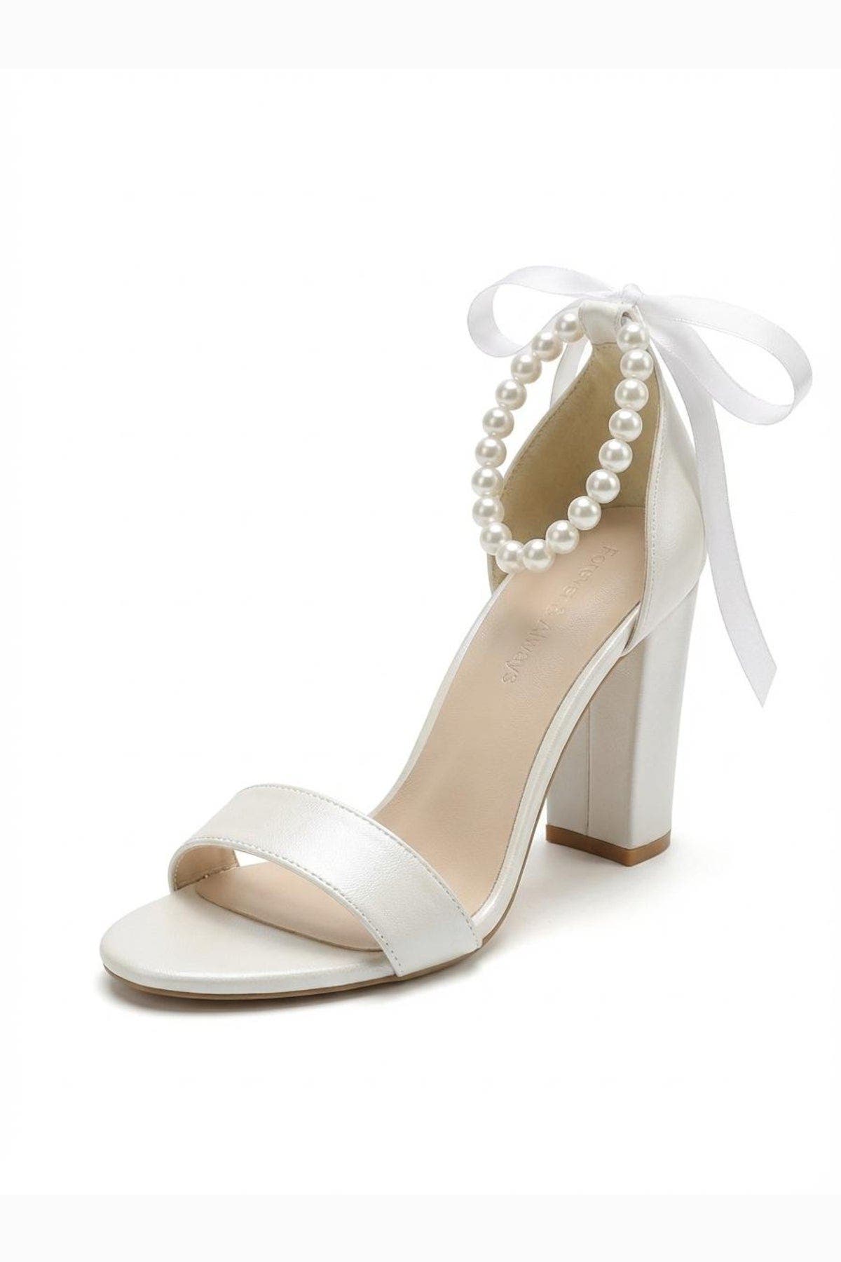 Althea Pearl Ankle Strap Block Heel Sandal, Main, color, Ivory