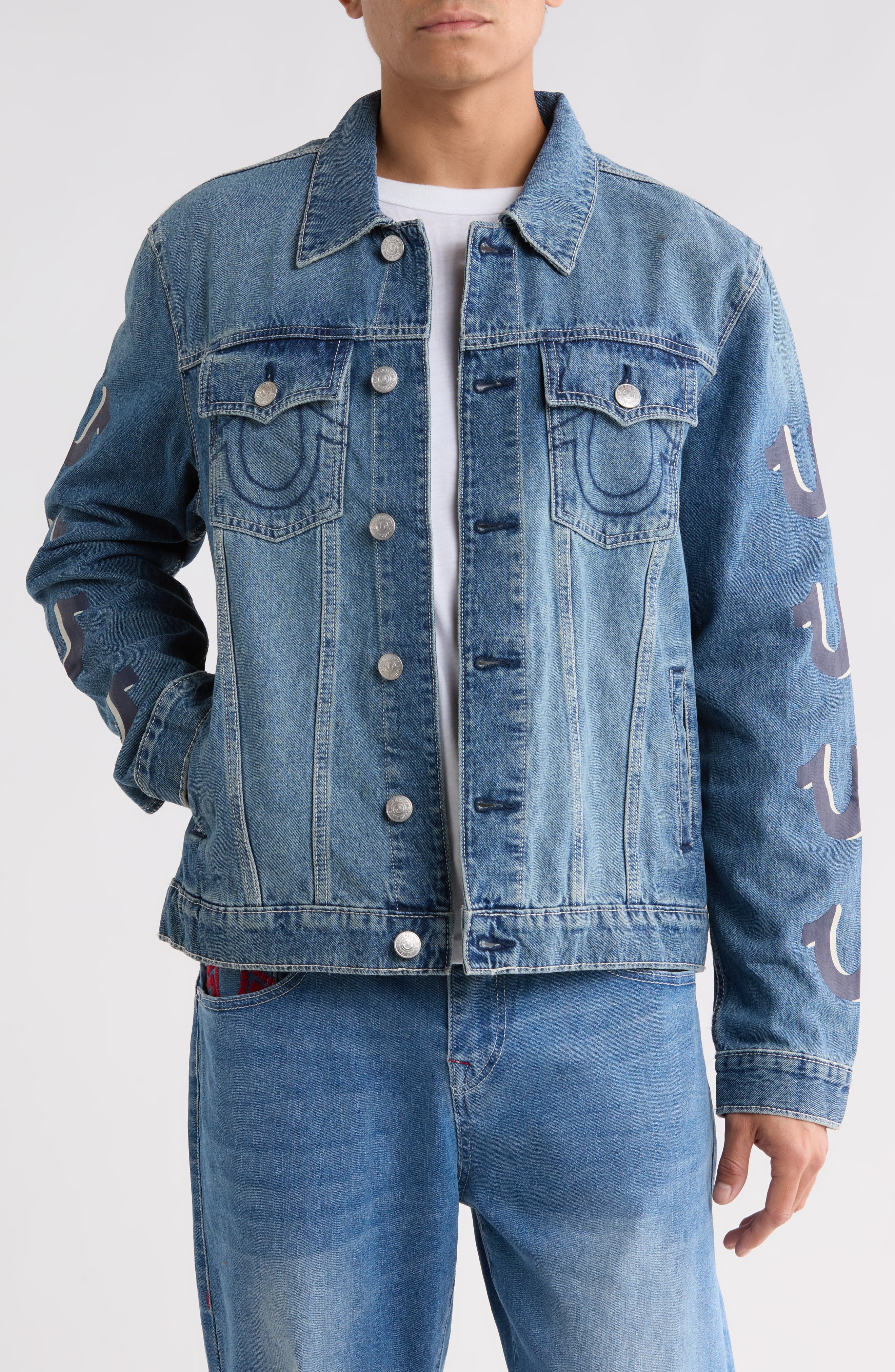 Jesse Horseshoe Print Denim Jacket