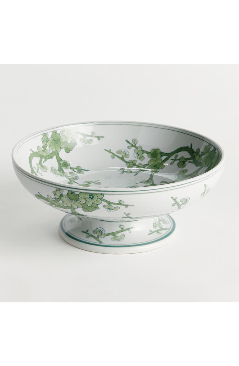 Napa Home & Garden Imperial Empress Decorative Footed Bowl - Green & White, Alternate, color, Green