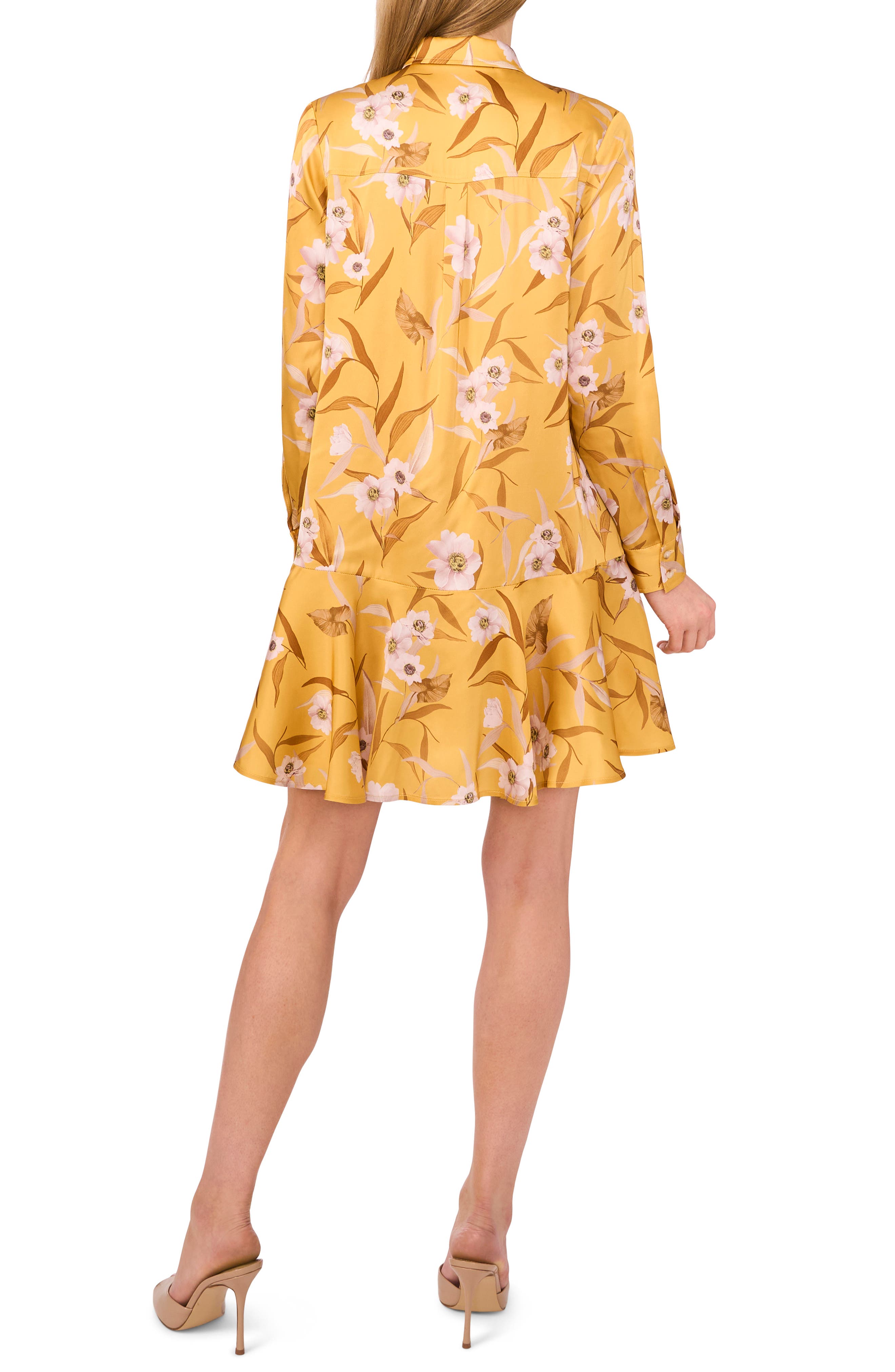 Floral Long Sleeve Mini Shirtdress - image 2
