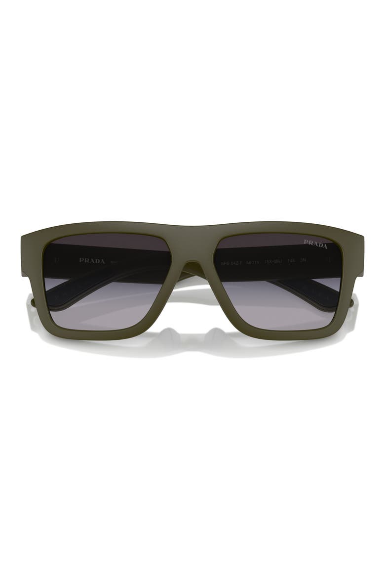56mm Square Sunglasses, Alternate, color, GREY FLASH