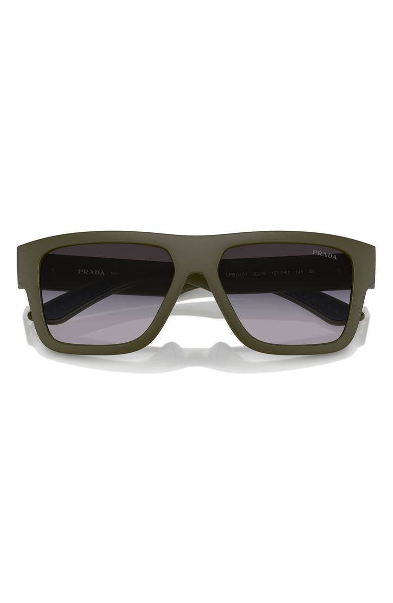 Prada Linea Rossa 56mm Square Sunglasses, Alternate, color, Grey Flash