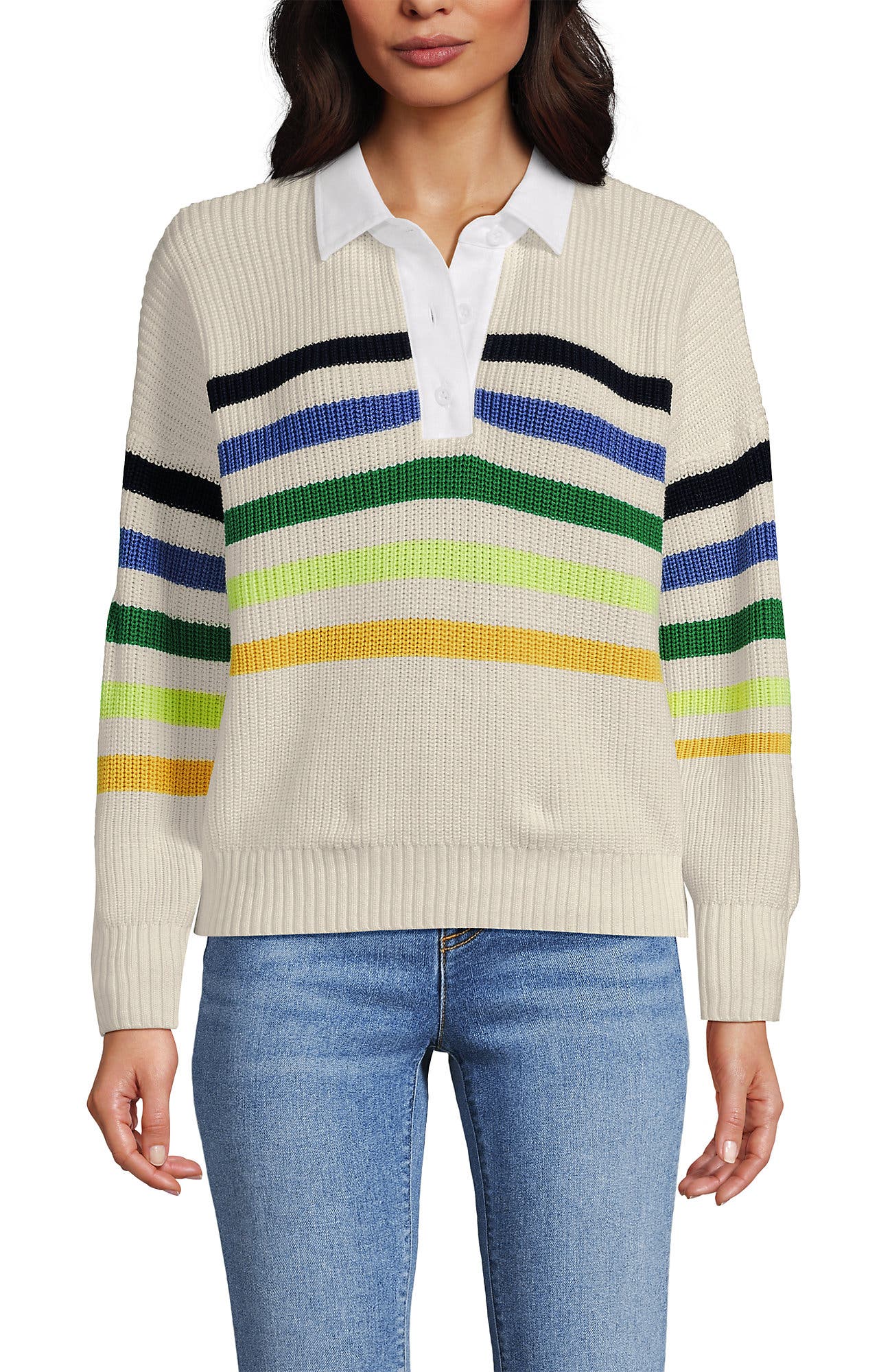 Ivory/Multi Gem Placed Stripe