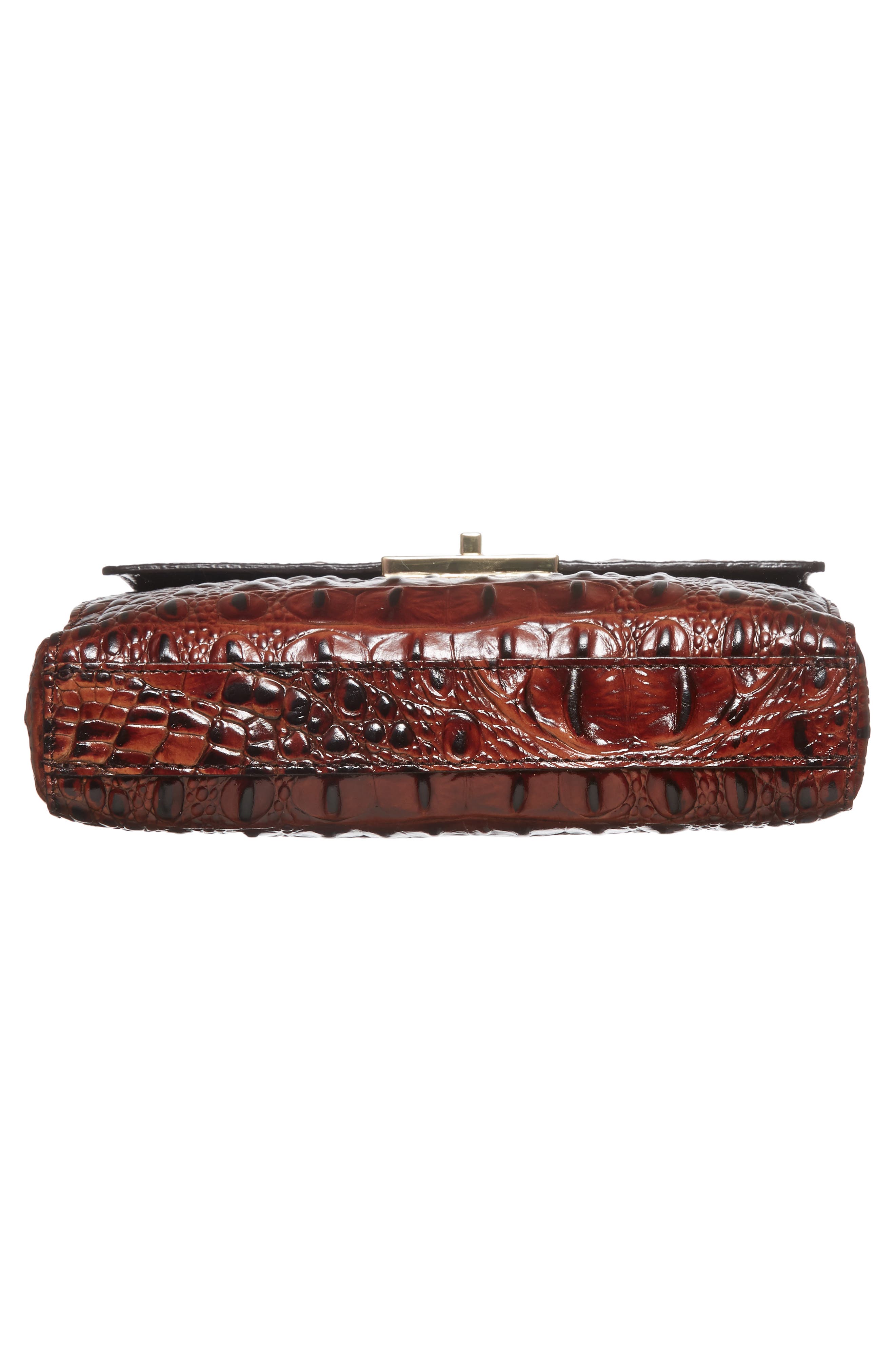 Melbourne Manhattan Croc Embossed Leather Crossbody Bag, Alternate, color, PECAN