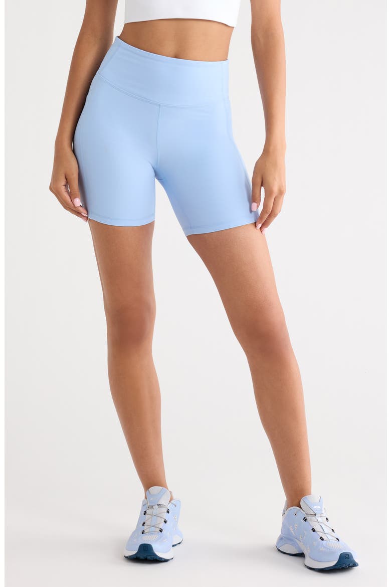 Studio Luxe Pocket Bike Shorts, Main, color, BLUE PLACID
