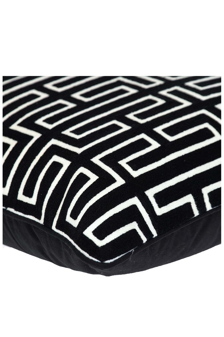 Milo Embroidered Throw Pillow, Alternate, color, BLACK
