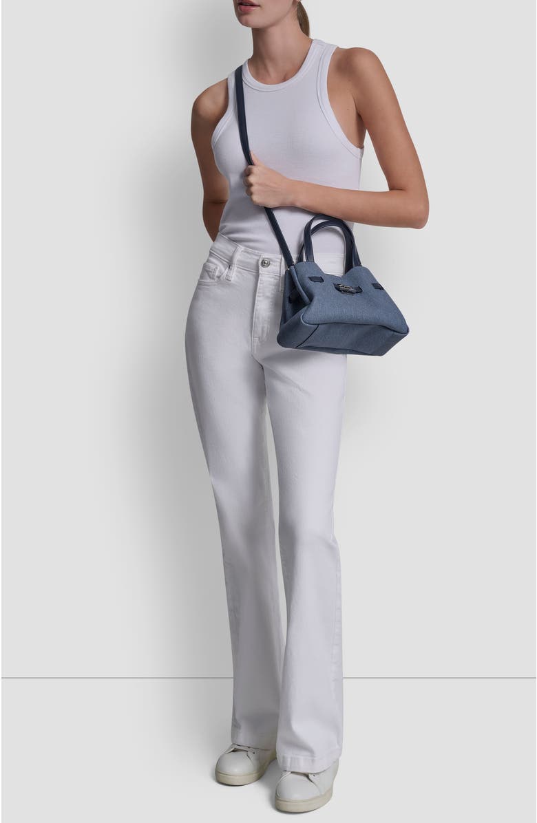 DKNY Bryar Small Denim Satchel, Alternate, color, Denim