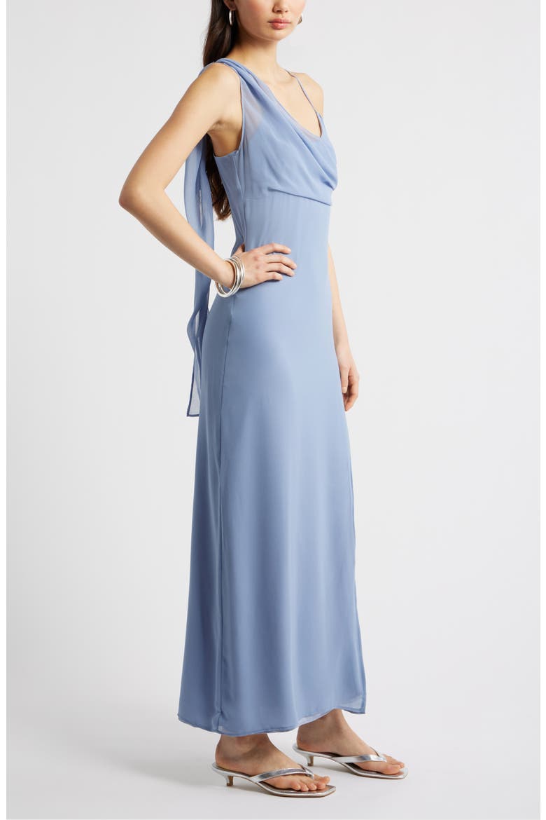 Asymmetric Chiffon Dress, Alternate, color, BLUE UMBRA