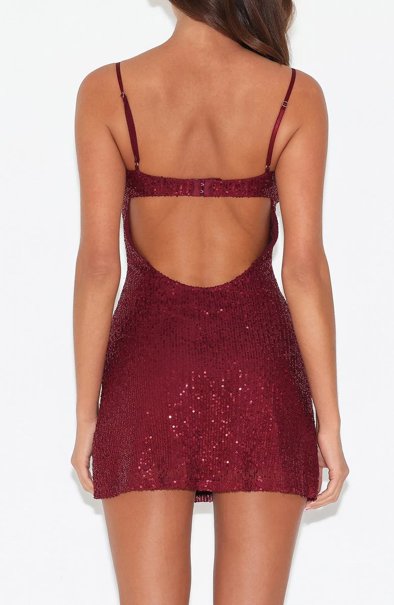 Tiger Mist Zeina Sequin Minidress, Alternate, color, Wine Sequin