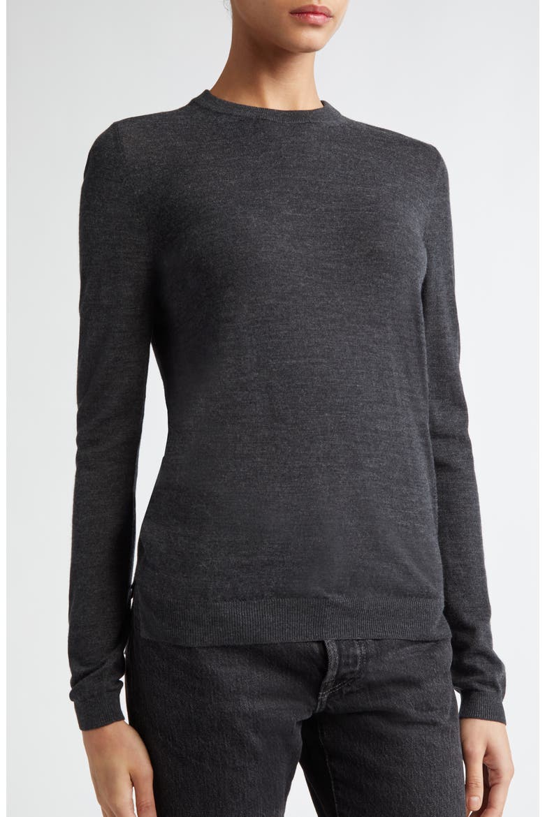 Greta Virgin Wool Sweater, Alternate, color, CHARCOAL GREY MELANGE