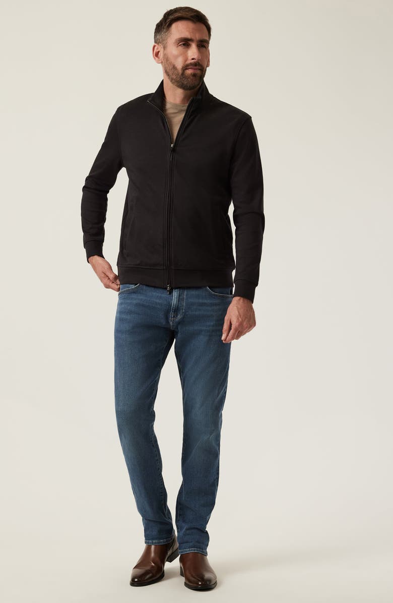 34 Heritage Mock Neck PIma Cotton Zip Jacket, Alternate, color, Black