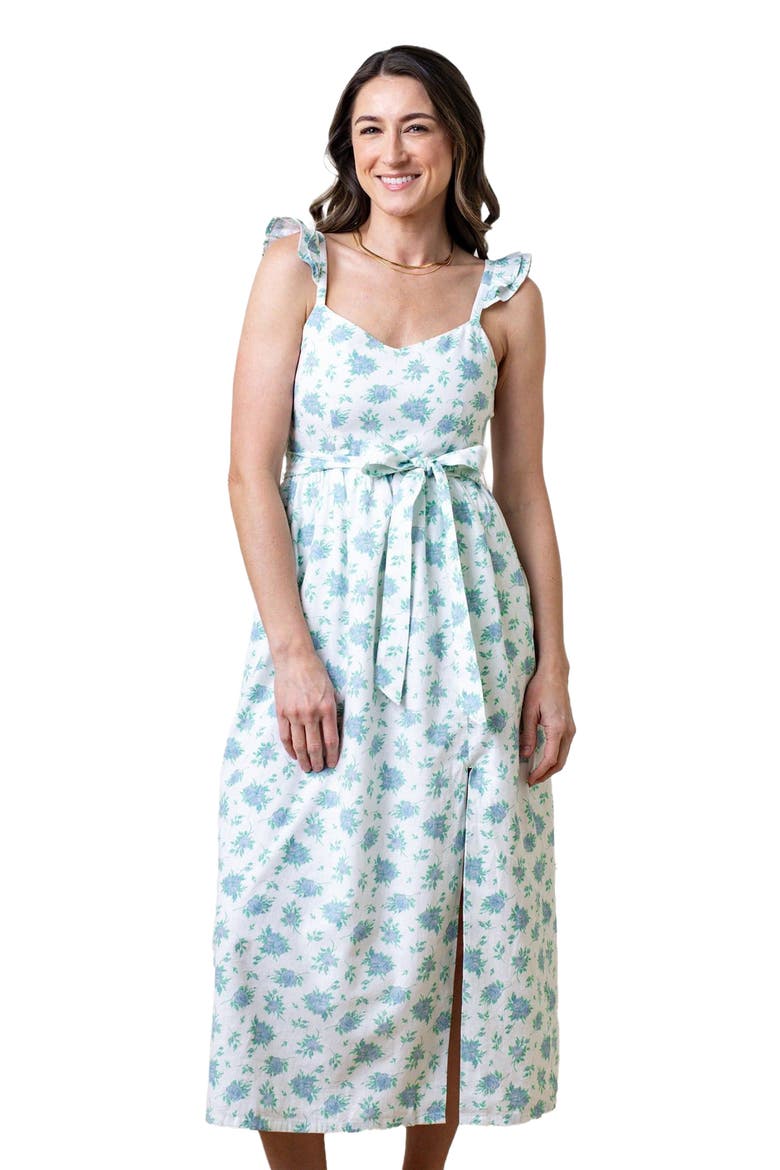 Women's Linen Flutter Party Dress, Main, color, Coastal Cottage Floral