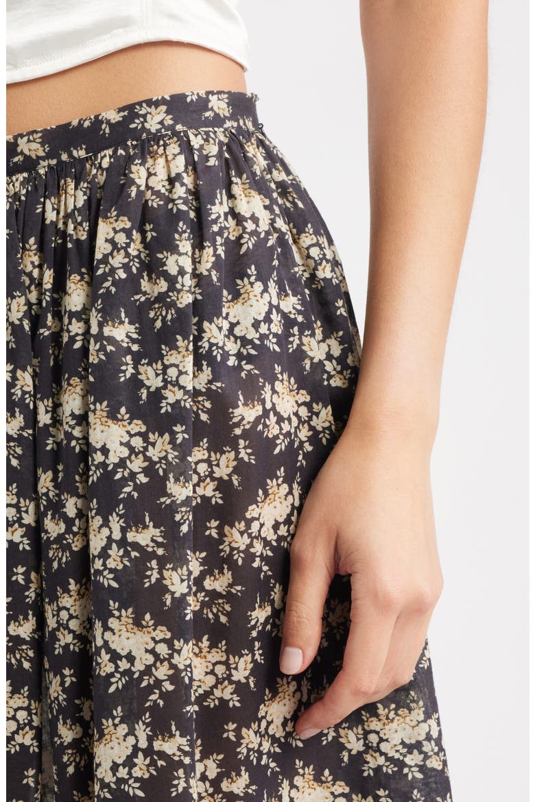 Marcie Floral Print Organic Cotton Skirt, Alternate, color, NIOR ROSIER FLORAL