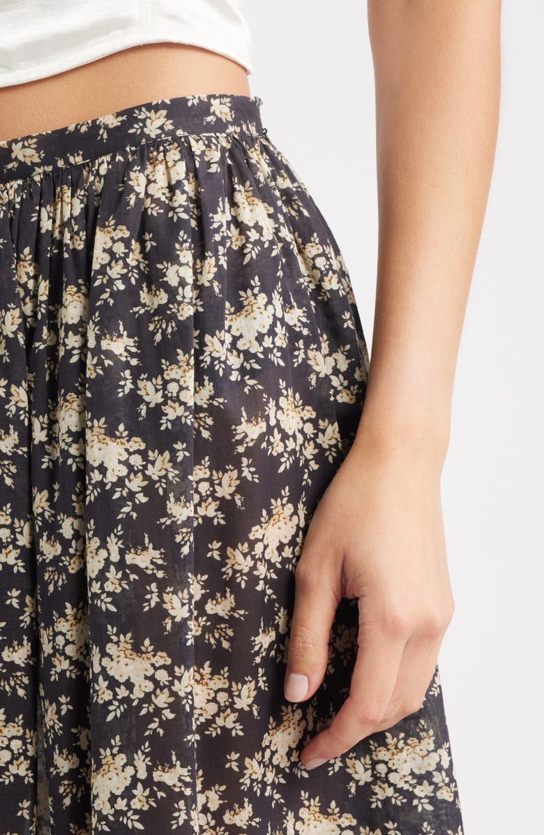 DÔEN Marcie Floral Print Organic Cotton Skirt, Alternate, color, Nior Rosier Floral