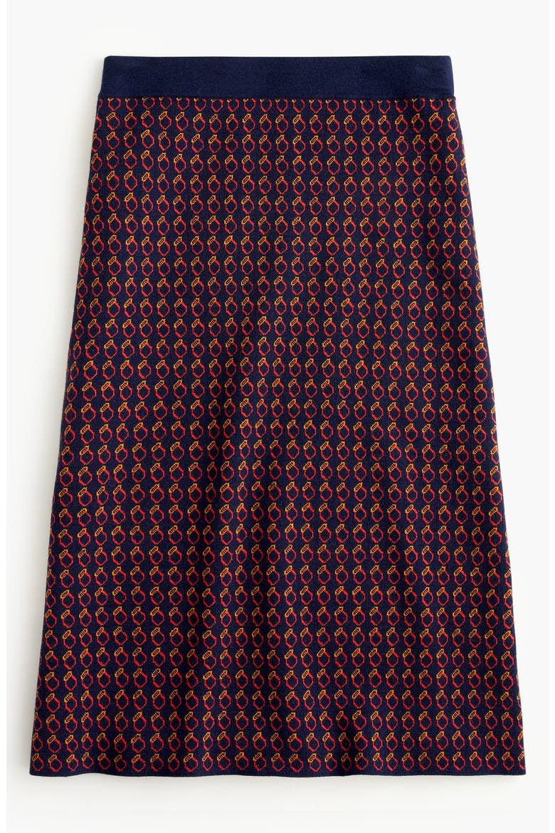 Midi Sweater Skirt, Alternate, color, NAVY CERISE HONEY